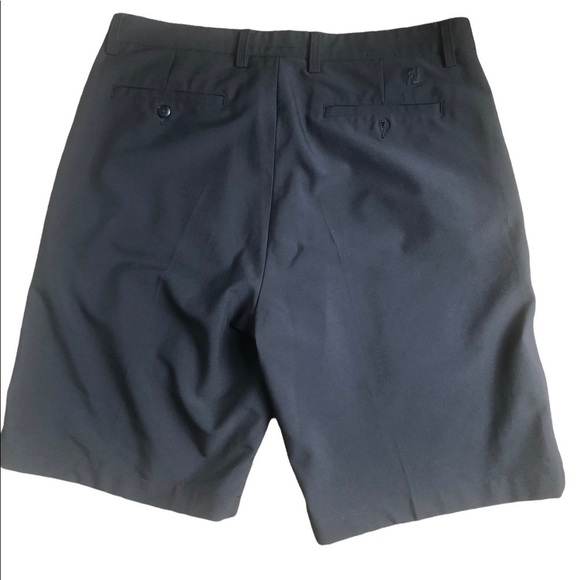 FJ FootJoy Black Flat Front 24201 Golf Shorts Quick Dry 36” Inseam 9.5” Dressy - Picture 2 of 8